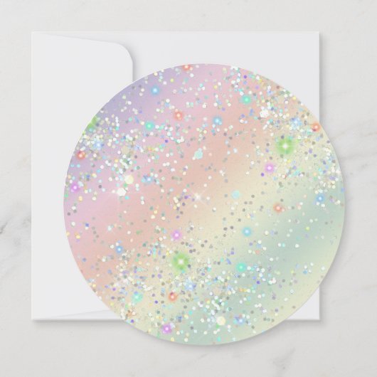 Elegant holographic Sparkly Glitter Pastel Modern Save The Date (Achterkant)