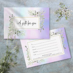 Elegant holographic Spring Leaves Cadeaucertificaa