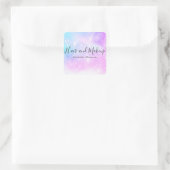 elegant holographic unicorn vierkante sticker (Tas)