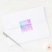 elegant holographic unicorn vierkante sticker (Envelop)