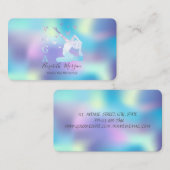 Elegant Holographic Women Yoga Instructor Visitekaartje (Voorkant / Achterkant)