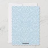 ELEGANT HOLY BAPTISM stijlvol damast script blauw Kaart (Achterkant)