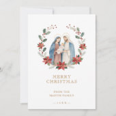 Elegant Holy Nativity Family Christmas Photo Feestdagenkaart (Voorkant)