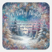 Elegant Holy Night John 1:14 Christelijk Kerstmis Vierkante Sticker (Voorkant)