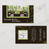 Elegant Home Designer Foto Visitekaartje Green (Voorkant / Achterkant)