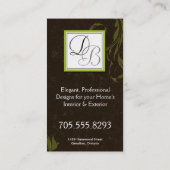 Elegant Home Designer Foto Visitekaartje Green (Achterkant)