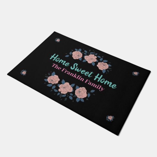 Elegant Home Flowers Family Floral personaliseren Deurmat (Schuin)