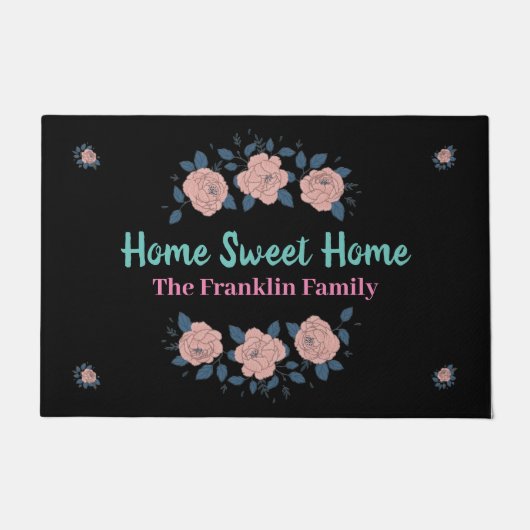 Elegant Home Flowers Family Floral personaliseren Deurmat (Voorkant)