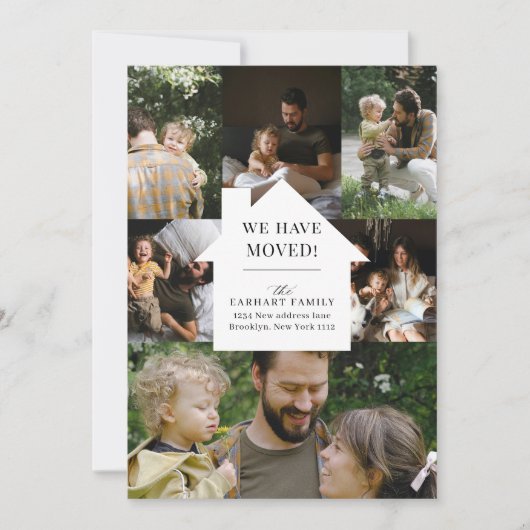 Elegant Home Photo Collage Moving Aankondiging (Voorkant)