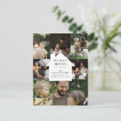 Elegant Home Photo Collage Moving Anouncement Briefkaart (Staand voorkant)