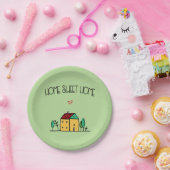 Elegant home snoepje-typografie groen papieren bordje (Feest)