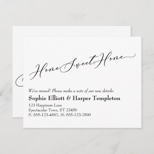 Elegant Home Sweet Home Nieuw adres Aankondiging (Voorkant / Achterkant)