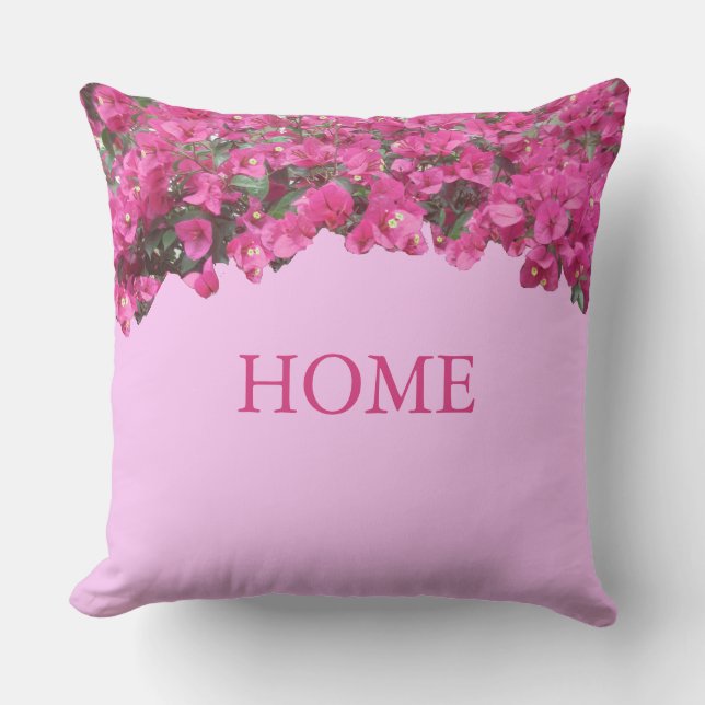 Elegant Home Tropical Flowers op Roze Kussen (Voorkant)