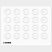 Elegant Homemade with Love Black White Hartelijk d Ronde Sticker (Vel)