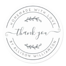 Elegant Homemade with Love Black White Hartelijk d