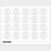 Elegant Homemade with Love Black White Hartelijk d Ronde Sticker (Vel)