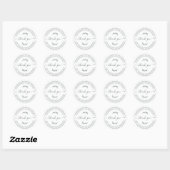 Elegant Homemade with Love Black White Hartelijk d Ronde Sticker (Vel)