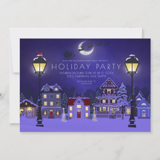 Elegant Homes Vakantie Kerstfeest Uitnodiging (Voorkant)