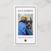 Elegant Hond Walking Pet Sitter Foto Visitekaartje (Voorkant)