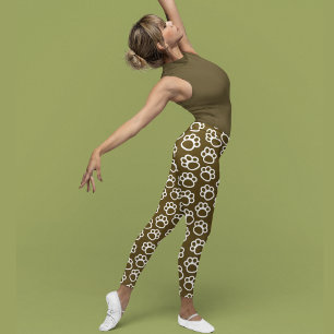 Elegant Hondenpoten bruin Leggings