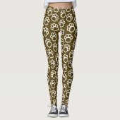 Elegant Hondenpoten bruin Leggings (Voorkant)
