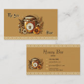 Elegant Honey Jar for Beekeepers & Honey Producers Visitekaartje (Voorkant / Achterkant)