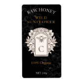 Elegant Honey Queen Bee Honey Jar Label (Voorkant)
