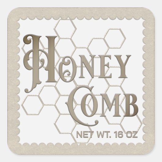 Elegant Honeycomb Label Scalloped Kraft Border (Voorkant)
