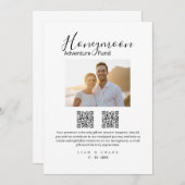 Elegant Honeymoon Fund QR Code Wedding Sign photo Kaart (Voorkant / Achterkant)