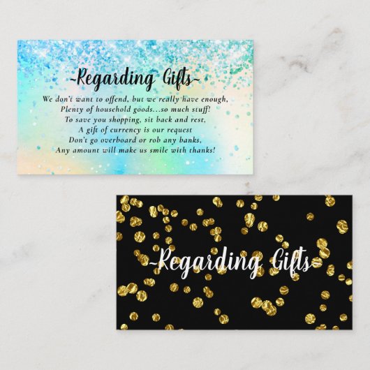 Elegant Honeymoon Fund vrijgezellenfeest of bruilo Informatiekaartje (Voorkant / Achterkant)