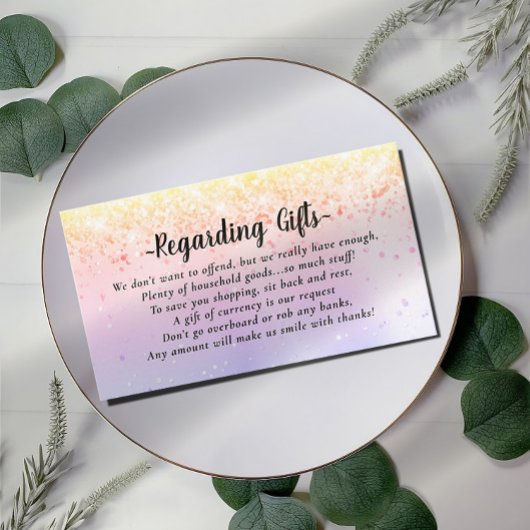 Elegant Honeymoon Fund vrijgezellenfeest of bruilo Informatiekaartje