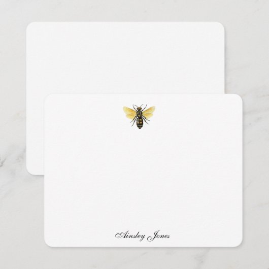 Elegant  honingbijentekens bedankkaart (Voorkant / Achterkant)