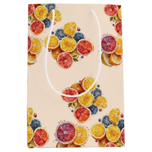 Elegant hoofd knijpen citrus Bruiloft vrijgezellen Medium Cadeauzakje (Voorkant)