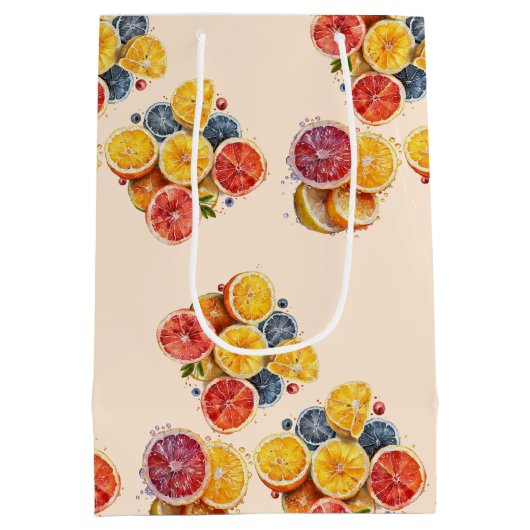 Elegant hoofd knijpen citrus Bruiloft vrijgezellen Medium Cadeauzakje (Achterkant)