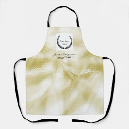 Elegant Hoofdkok Logo Goud Textuur Schort