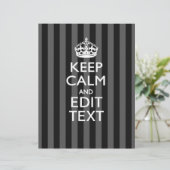 Elegant HOP CALM AND Jouw tekst on Black Stripes (Staand voorkant)