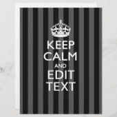 Elegant HOP CALM AND Jouw tekst on Black Stripes (Voorkant / Achterkant)