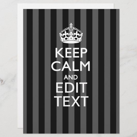 Elegant HOP CALM AND Jouw tekst on Black Stripes (Voorkant / Achterkant)