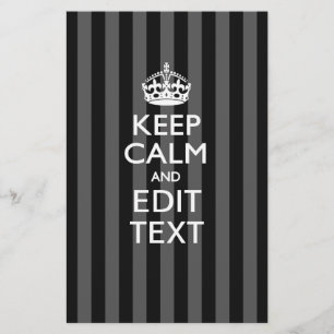 Elegant HOP CALM AND Jouw tekst on Black Stripes Briefpapier