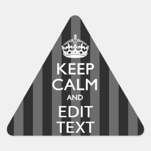Elegant HOP CALM AND Jouw tekst on Black Stripes Sticker