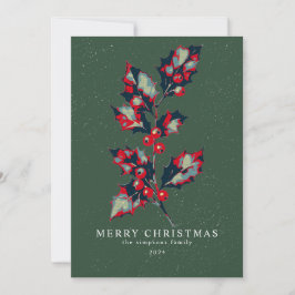 Elegant Hope Poster Holly Berry Christmas Feestdagenkaart