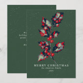 Elegant Hope Poster Holly Berry Christmas Feestdagenkaart (Voorkant / Achterkant)