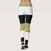 Elegant Horizontale Stripes Black Gold White Leggings (Achterkant)