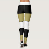 Elegant Horizontale Stripes Black Gold White Leggings (Achterkant)