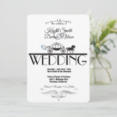 Elegant Horse and Buggy Wedding Kaart (Staand voorkant)