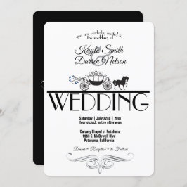 Elegant Horse and Buggy Wedding Kaart