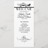 Elegant Horse and Buggy Wedding Party Programmakaart (Voorkant)