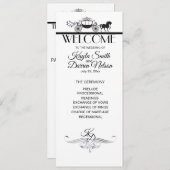 Elegant Horse and Buggy Wedding Party Programmakaart (Voorkant / Achterkant)
