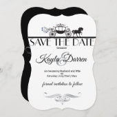 Elegant Horse and Buggy Wedding Save The Date (Voorkant / Achterkant)