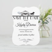Elegant Horse and Buggy Wedding Save The Date (Staand voorkant)